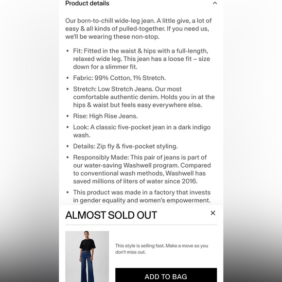 Gap High Stride Wide Leg NWT - Picture 5 of 10